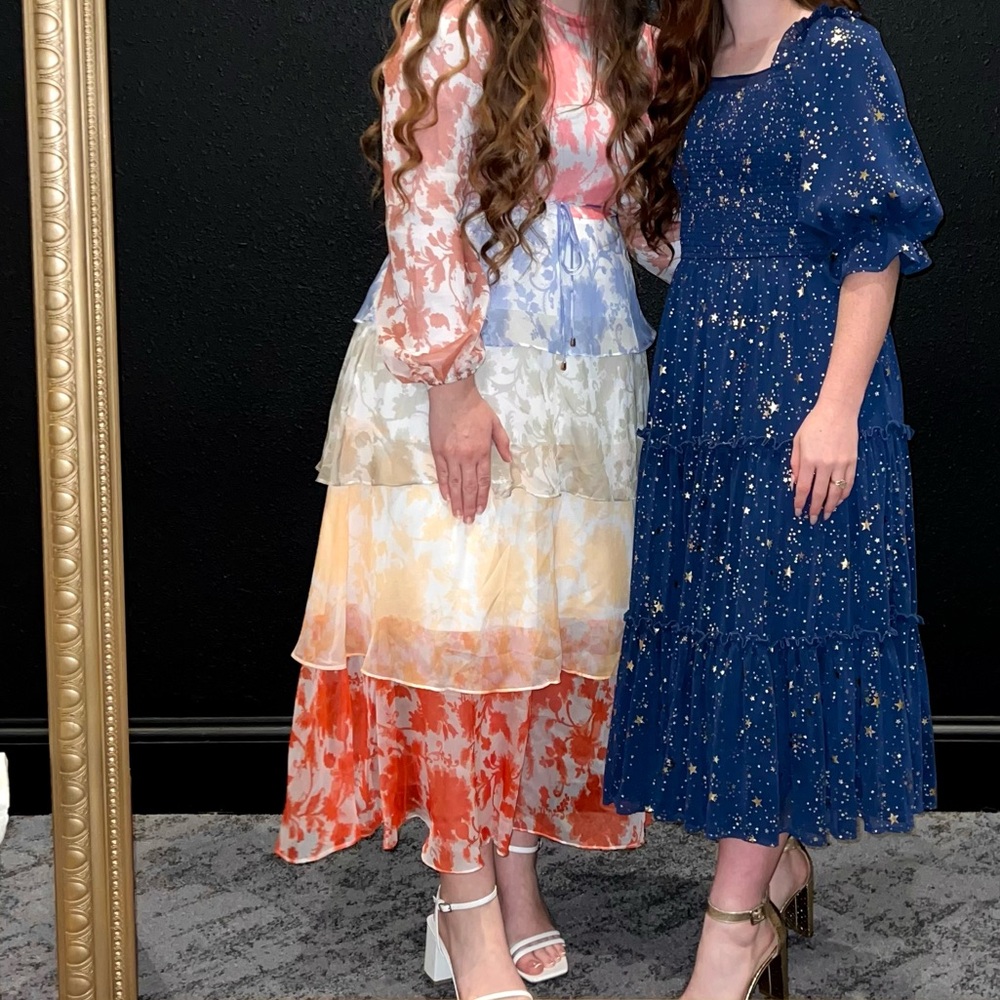 Chic Floral Layered Maxi Dress